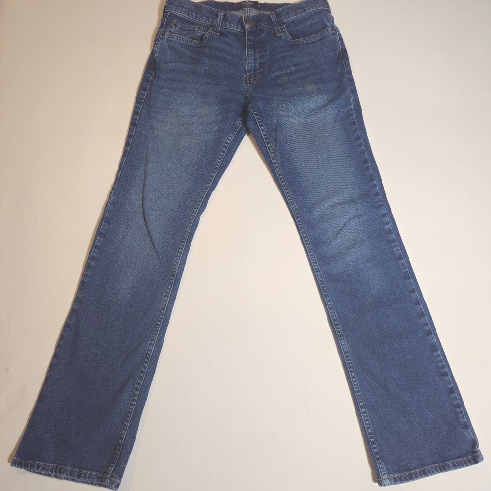 Hollister Epic Flex Bootcut Jeans Mens 31x32 Blue Denim Casual Mid Rise Preppy - Picture 2 of 10